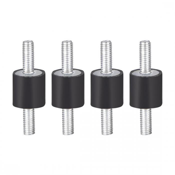 ゴム製振動マウント ゴム製 ブラック エアコンプレッサーボビンアイソレータダンパー D8 x H8 M3 x 8mm..