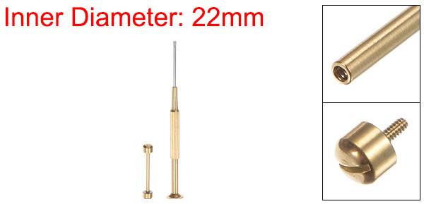 腕時計のねじチューブレバー 時計バンドピン 2mm一字ドライバー付き 22mm内径 ステンレス鋼 金 トーン 2 In 1 2