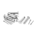 ピン ファスナー フラットヘッド M5x25mm 304ステンレス製 8セット