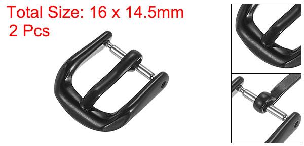 時計ストラップクラスプ 交換 316ステンレス鋼 ポリッシュドPVDバックル 10 mm幅の時計バンド用 ブラック 2個