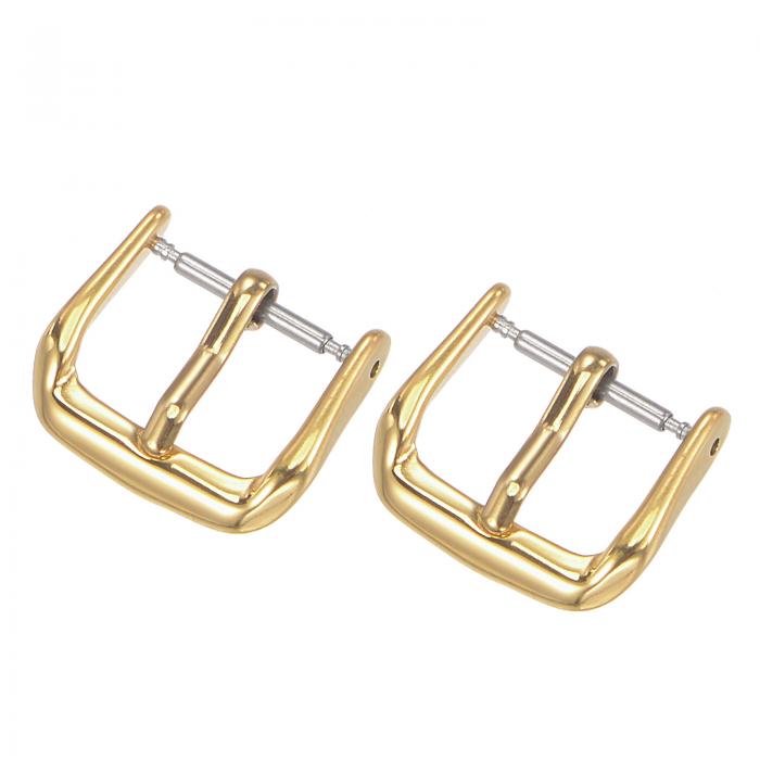 時計ストラップクラスプ 交換 316ステンレス鋼 ポリッシュドPVDバックル 14 mm幅の時計バンド用 ゴール..