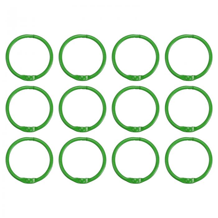 PATIKIL 30 mm ルーズリーフバインダーリング 12個 2.2 mm メタルフラッシュカード 製本リング キーホ..