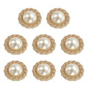 8個 メタルボタン25mm(0.98インチ)亜鉛合金ラウンドボタンパールクラフト製ソーイングアクセサリー コートジャケット衣類DIYクラフト装飾 金色