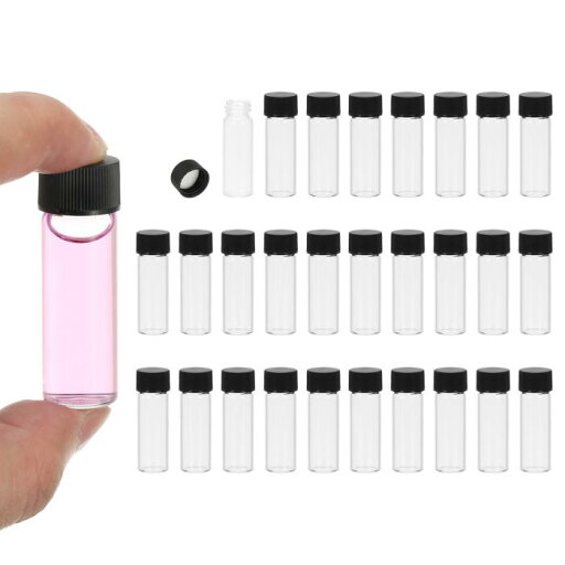 PATIKIL 4ml クリアガラスバイアル 28パック サンプルバイアル スクリューキャップ付き しやくメディアボトル 漏れ防止液体サンプルガラスバイアル ラボラトリー収納用 PATIKIL 4ml クリアガラスバイアル 28パック サンプルバイアル スクリューキャップ付き しやくメディアボトル 漏れ防止液体サンプルガラスバイアル ラボラトリー収納用