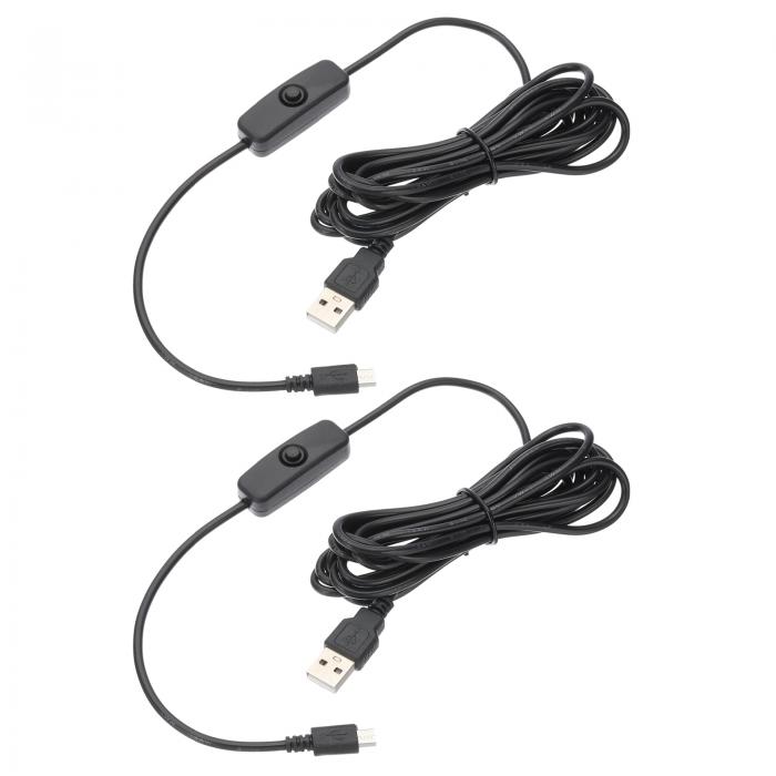 501 ON/Offスイッチ付きU S Bケーブル、U S BメスからMicro U S Bメスへの電源ケーブル3.0m、デジタル..