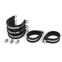 ホースバンド Pクリップ EPDMゴム付き 45mm 304ステンレス鋼 5個入り ブラック