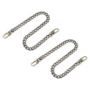 フラットチェーンストラップ 財布ストラップ アイアン製 アクセサリー バックル 代替品 バッグ用 DIY ブロンズ 長さ400 mm 2個入