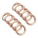 スプリングゲートOリング ラウンドスナップクリップ 亜鉛合金 キーリングバックル用 25x18x4 mm ローズゴールド 10個