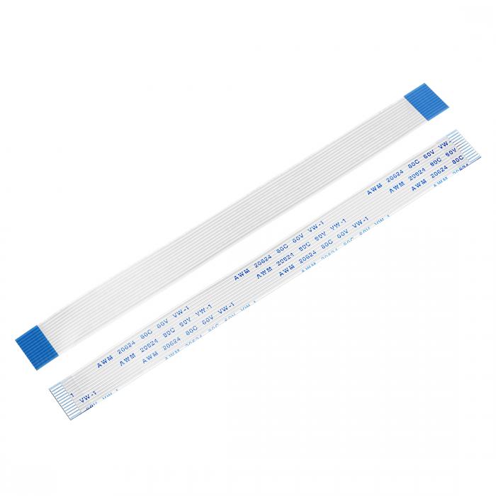 フレキシブルフラットケーブル フレキシブルリボンケーブル ブルー シルバーグレー プラスチック 150mm 1mmピッチ 12ピン FPC FFC 液晶テレビカーオーディオ用 DVDプレーヤー用 10個入（Aタイプ）