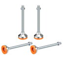 レベリングフィート 4個セット M16x200x60mm - 炭素鋼製の滑り止め 衝撃吸収調整可能なテーブル脚 家具 ワークショップ 設備用