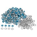 300セットのグロメットキット メタルアイレット 4.5mm 3/16"の穴 小さなグロメット ワッシャー付き 靴 服 ベルト タグ バッグ ファブリック レザー DIYプロジェクト スカイブルー