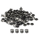 100セットのレザーリベット 8x6mmのダブルキャップリベット レザークラフト修理DIY財布ベルトバッグ靴用 黒