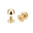 スクリューバックリベット 8セット8x5mmの丸いスタッズリベット 財布 ハンドバッグ 革工芸用スパ イ ク 金トーン