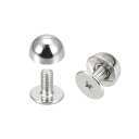 スクリューバックリベット 8セット8x5mmの丸いスタッズリベット 財布 ハンドバッグ 革工芸用スパ イ ク シルバートーン