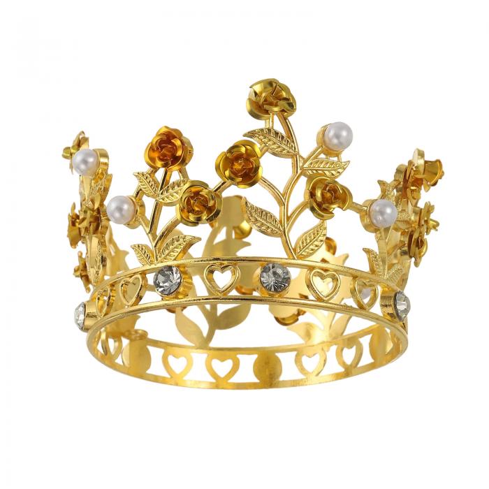 ミニクラウンケーキトッパー 合金 クイーンプリンセス リトルクラウン ティアラ カップケーキ ハート型..