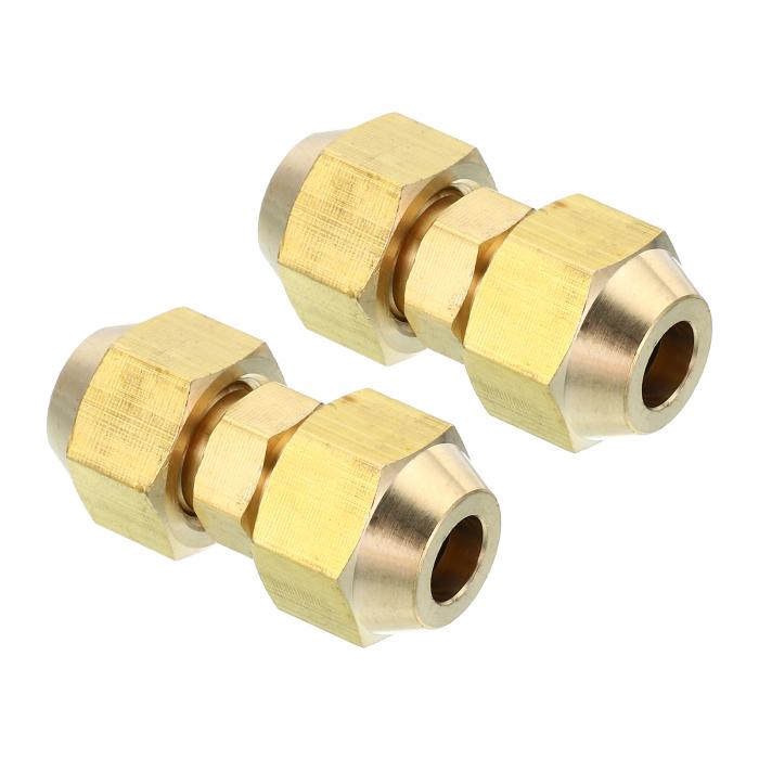 PATIKIL パイプ延長ジョイントコネクター フリーウェルディングAC銅管カップリングアダプター フ レアナット付き 銅管直径5/16