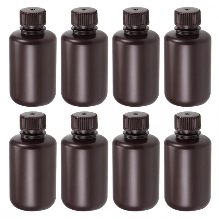 プラスチックラボ用ボトル サンプルシーリング液体貯蔵容器 125ml ブラウン 8個入り