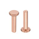 銅ソリッドリベット 銅ソリッドリベットファスナー フラットヘッド シャンク径5 mm シャンク長さ20 mm 25個入り
