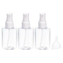 PATIKIL 50ml 43x65mm クリアトラベルボトルセット 3合1セット スプレーボトル 漏斗付き シャンプー ローション クリームソープ用