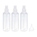 PATIKIL 200ml 48x130mm クリアトラベルボトルセット 3合1セット スプレーボトル 漏斗付き シャンプー ローション クリームソープ用