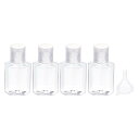 PATIKIL 30ml 36x48mm クリア トラベルボトルセット 4合1セット じょう付き シャンプー ローション クリーム 石鹸用