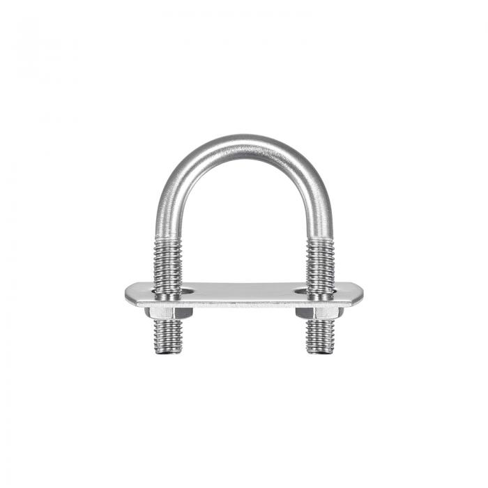 ラウンドUボルト 27 mm内幅 45 mm長さ M6 304ステンレス鋼 Uクランプボルト ナットワッシャーとプレート付き ボートトレーラー用