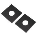 2個 壁用スプリットフランジ ABS製の正方形の自己粘着エスカッションプレート 直径33 mmの穴付き 水道蛇口の装飾用 黒