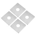 4個 壁用スプリットフランジ 28mm/1.1"の直径の穴があるABS製の正方形の自己粘着エスカッションプレート 水道蛇口の装飾用の水管カバー シルバー
