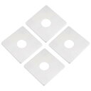 4個セットの壁用スプリットフランジ 28mm/1.1"の直径穴付きABS製スクエア自己粘着エスカッションプレート 水道蛇口の装飾用カバー ホワイト