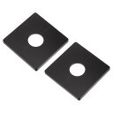 2個 壁用スプリットフランジ 28mm/1.1"の直径の穴があるABS製の正方形の自己粘着エスカッションプレート 水道蛇口の装飾用の水管カバー 黒