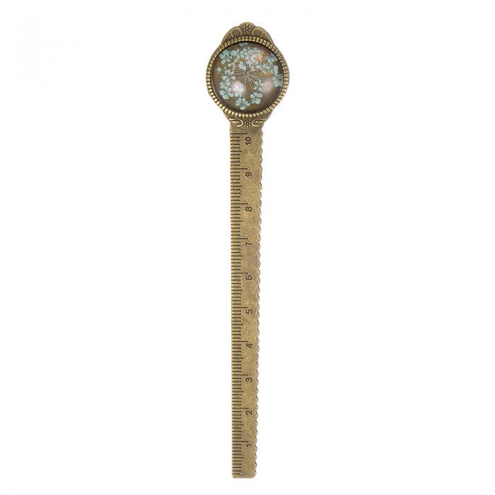 メタルブックマークルーラー 10cm メートル単位 花柄 レトロ ビンテージ ブックマーカー マーカー 測定..