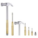 2セット6 in 1ミニマルチ機能クロー槌とドライバー13 mm直径マルチツール槌 金トーン