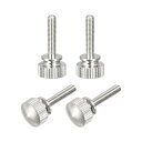 ローレットつまみねじ M3x14 mm 真鍮 ショルダーボルト グリップノブファスナー ニッケルメッキ 4個