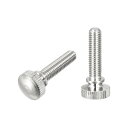 ローレットつまみねじ M5x20 mm 真鍮 ショルダーボルト グリップノブファスナー ニッケルメッキ 2個