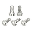 ローレットつまみねじ M6x10 mm 真鍮 ショルダーボルト グリップノブファスナー ニッケルメッキ 5個