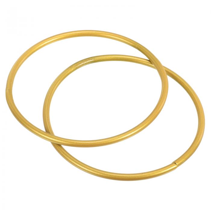 PATIKIL 8cm ラウンド 金属 フローラル フープ 2個 メッキリースフレーム マクラメリング 結婚式 幾何..