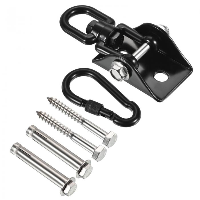 PATIKIL 1.9cm 360°スイングハンガー ハンガーブラケット 取付フック 木ねじ付 拡張ボルト付 スナップリング付 天井用木製梁用