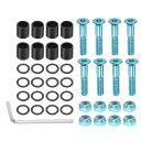 PATIKIL 25mm直径 スライド ハードウェア ネジボルトキット 8個入り スライド ツール 六角キー部品 取り付け ガスケット付き ワッシャナット レンチ スライド長板輪部品 ブルー ブラック