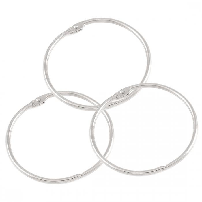 カードリング ルース木の葉リング バインダーリング キーチェーン シルバートーン 3個入(3)