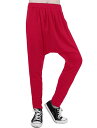 Allegra K サルエルパンツ スウェット ロングパンツ ダンス ジャージ フィットネス スポーツ メンズ レッド 28-30