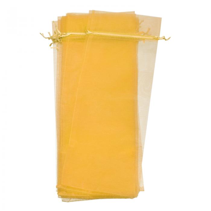 オーガンジー ワイン袋 薄手のメッシュ オーガンジー ワイン包装袋 巾着ワインギフトポーチ付き ボトル用 誕生日 結婚式のパーティー 37 x 14 cm オレ...