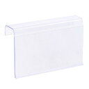 ラベルホルダー L字型 透明プラスチック ワイヤーシェルフ用 80x50 mm 20個
