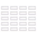 PATIKIL 16 mm レクタングルバックル 50個 プラスチック ウェビングストラップファスナー ホワイト|詳細画像