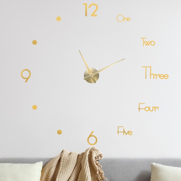 M METERXITY 1パック3D DIYウォールク ロック 59インチモダンフレームレスサイレントク ロックデコレー..