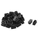 チューブパイプインサート エンドキャップ テーブルチェアレッグフィート プラスチック 25mm x 12mm ブラック 40入り