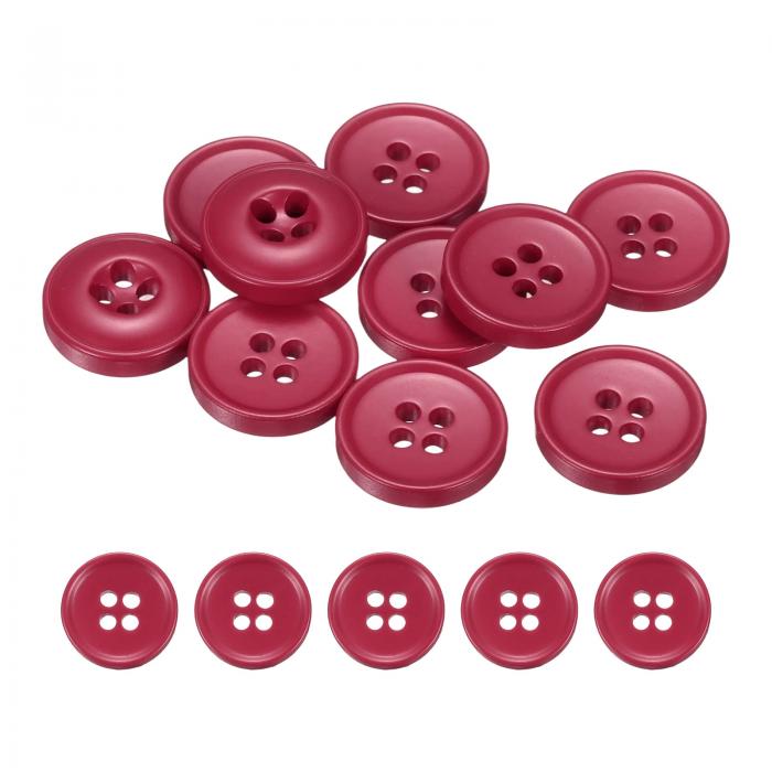 15mm（0.59インチ）4穴レジン丸型クラフト用交換ボタン10個セット、洋服DIYクラフト装飾用、チェリーレ..