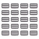 PATIKIL 20 mm トライグライドスライドバックル 50個 プラスチック ウェビングストラップファスナー バックパックバッグベルト用 グレー