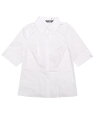 Allegra K レディース カラーシャツ 半袖 ボタンダウン スリムフィット ベーシック ワークシャツ ホワイト S