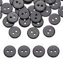 16個 丸い天然貝ボタン 15mm 2穴真珠母貝クラフト貝ボタン 服 シャツ ドレス 縫製DIYクラフト作りに適しています 黒