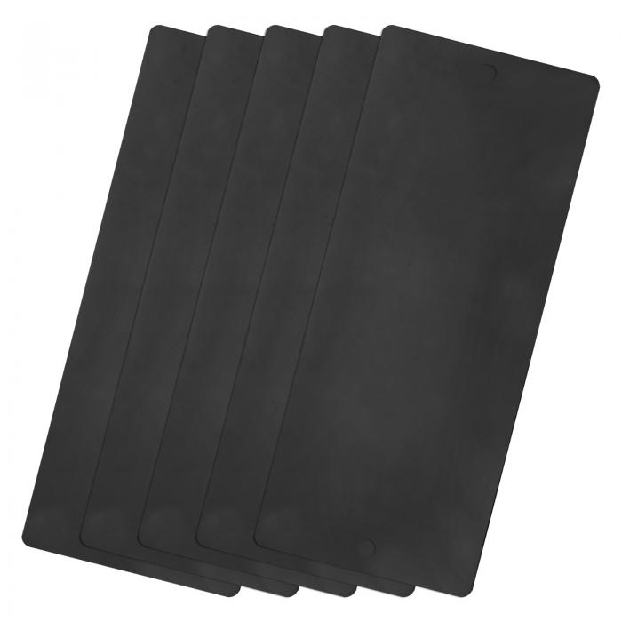 ステンレスブランクタグ 80 x 40 mm 長方形 彫刻ブランクスカード 2穴付き 機械銘板DIYラベルタグ用 5個 ブラック